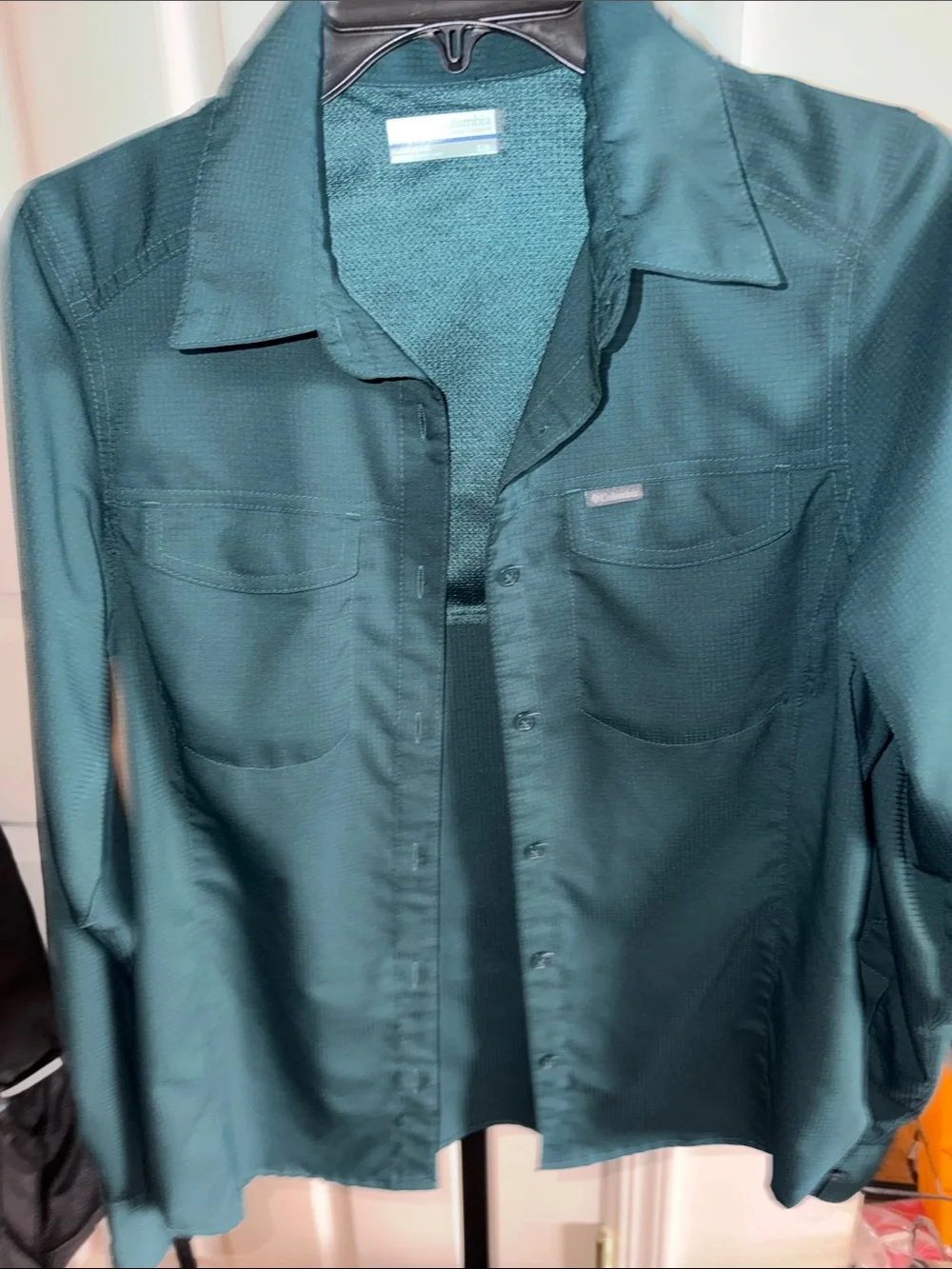 Columbia Teal Button-Up Lightweight Shirt Jacket